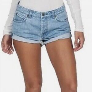 Volcom Stoned Rolled Jean Shorts Size 28/7 Cotton Festival Summer Beach Surf